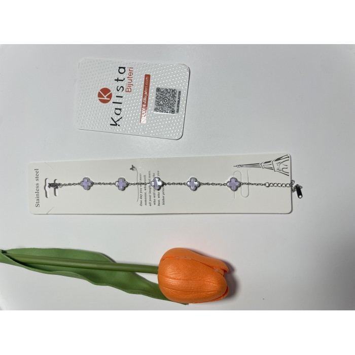 5 Yonca Silver-Mor Bileklik