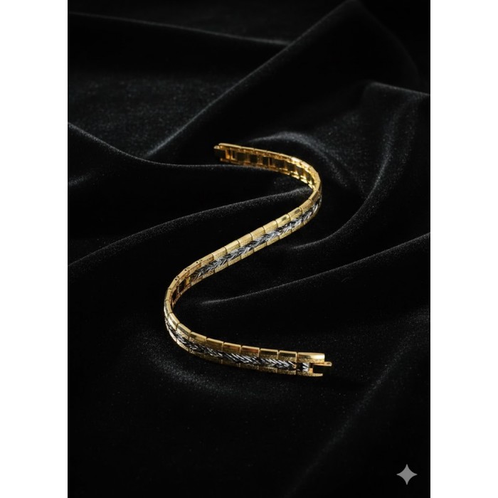 41007 Bileklik Çelik - Altın kaplama 24k