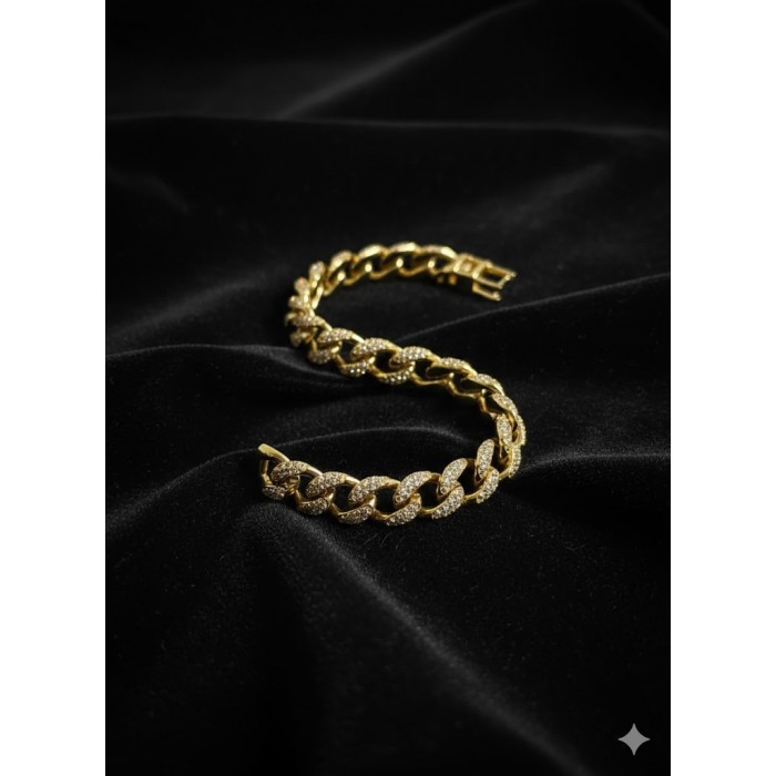 41017 Bileklik Çelik - Altın kaplama 24k