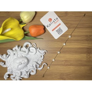 5 Yonca Gold-Beyaz Bileklik