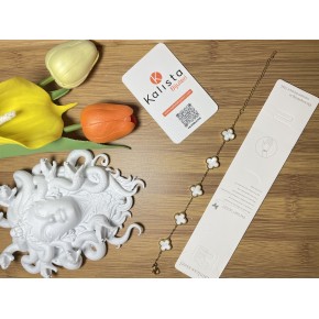 5 Yonca Gold-Beyaz Bileklik